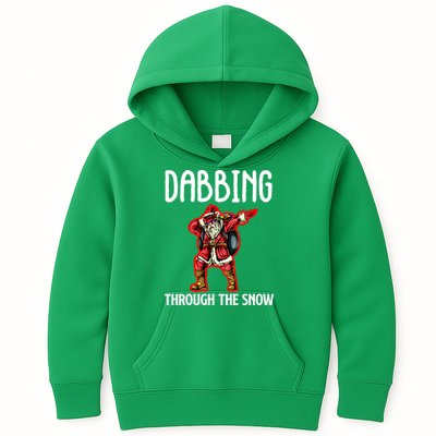 Dabbing Through The Snow Funny Santa Claus Dancing Kids Hoodie