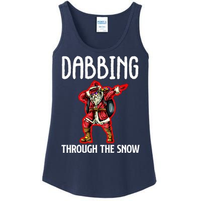 Dabbing Through The Snow Funny Santa Claus Dancing Ladies Essential Tank