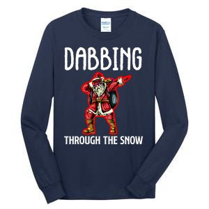 Dabbing Through The Snow Funny Santa Claus Dancing Tall Long Sleeve T-Shirt