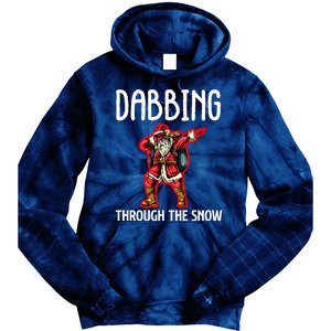 Dabbing Through The Snow Funny Santa Claus Dancing Tie Dye Hoodie