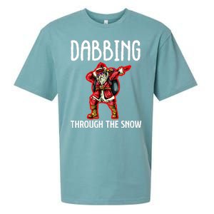 Dabbing Through The Snow Funny Santa Claus Dancing Sueded Cloud Jersey T-Shirt