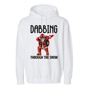 Dabbing Through The Snow Funny Santa Claus Dancing Garment-Dyed Fleece Hoodie