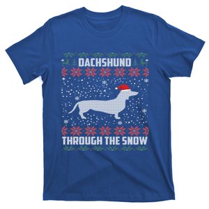 Dachshund Through The Snow Ugly Christmas Gift Funny Gift T-Shirt