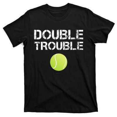 Double Trouble Tanks Funny Tennis Team Gift T-Shirt