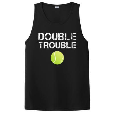 Double Trouble Tanks Funny Tennis Team Gift PosiCharge Competitor Tank