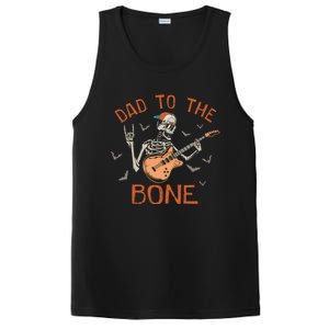 Dad To The Bone Funny Halloween Skeleton Guitar Lover Gift PosiCharge Competitor Tank