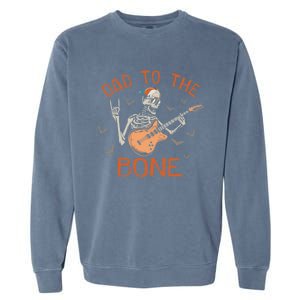 Dad To The Bone Funny Halloween Skeleton Guitar Lover Gift Garment-Dyed Sweatshirt