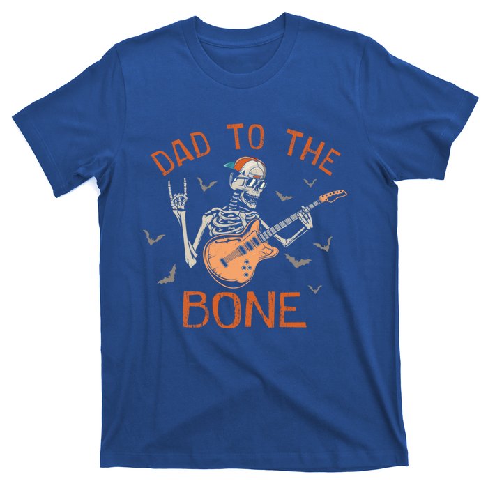 Dad To The Bone Funny Halloween Skeleton Guitar Lover Gift T-Shirt