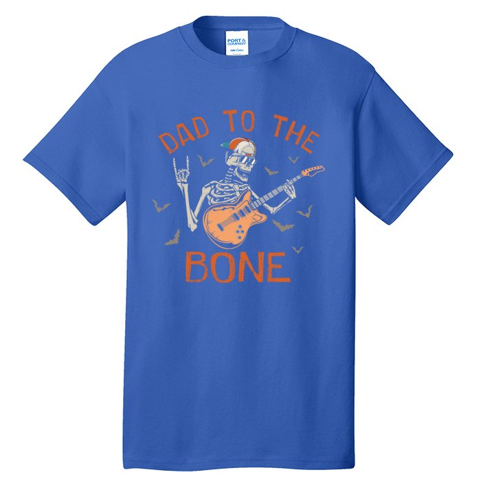 Dad To The Bone Funny Halloween Skeleton Guitar Lover Gift Tall T-Shirt