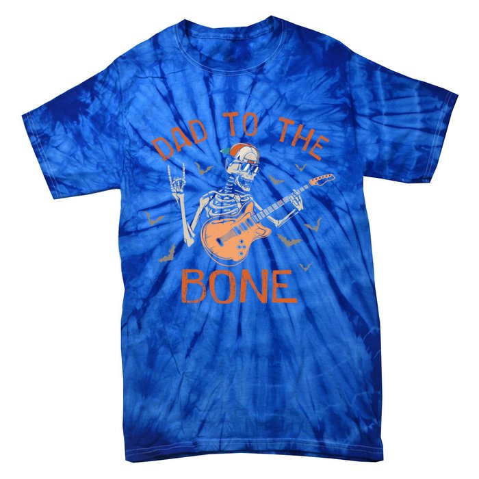 Dad To The Bone Funny Halloween Skeleton Guitar Lover Gift Tie-Dye T-Shirt