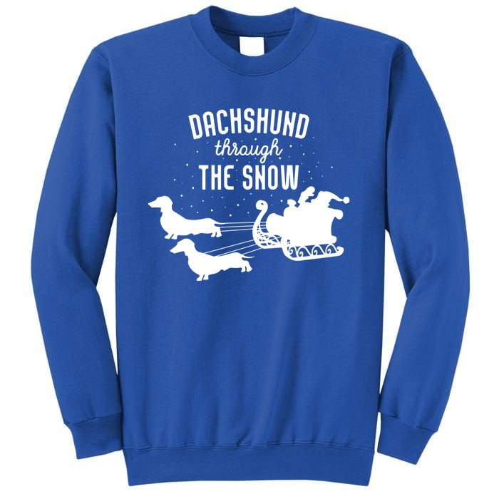 Dachshund Through The Snow Funny Santa Sled Novelty Gift Sweatshirt