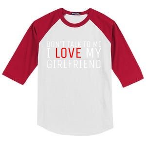 Don't Talk To Me I Love My Friend Gift Kids Colorblock Raglan Jersey