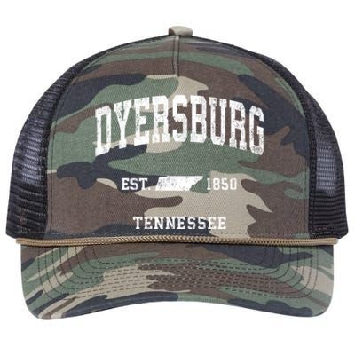 Dyersburg Tennessee Tn Vintage Athletic Retro Rope Trucker Hat Cap