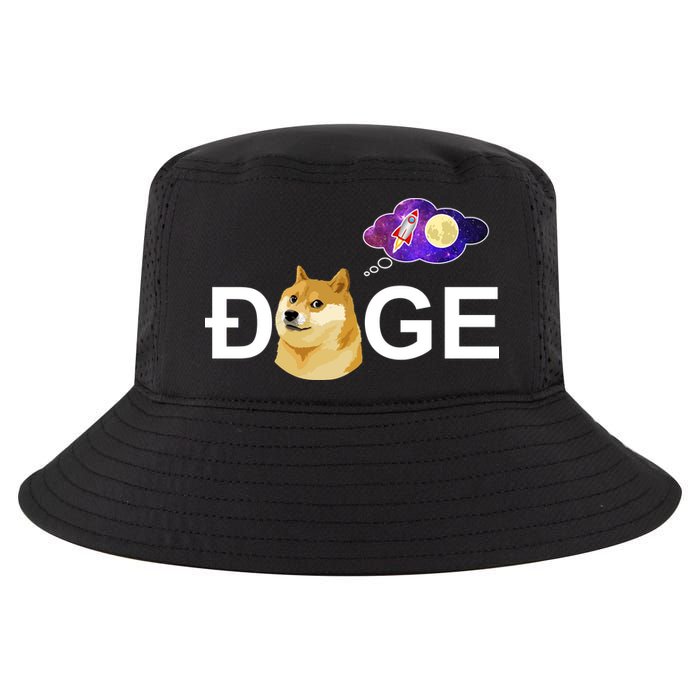 Doge To The Moon Galaxy Cryptocurrency Cool Comfort Performance Bucket Hat