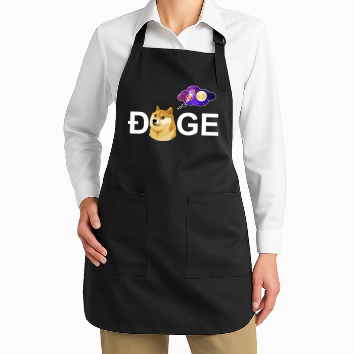 Doge To The Moon Galaxy Cryptocurrency Apron