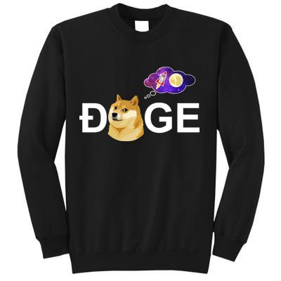 Doge To The Moon Galaxy Cryptocurrency Sweatshirt