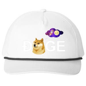 Doge To The Moon Galaxy Cryptocurrency Snapback Five-Panel Rope Hat