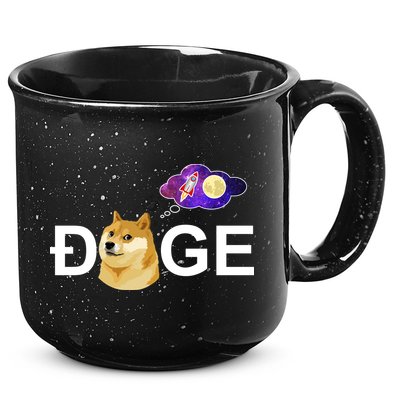 Doge To The Moon Galaxy Cryptocurrency 15oz Campfire Ceramic Mug