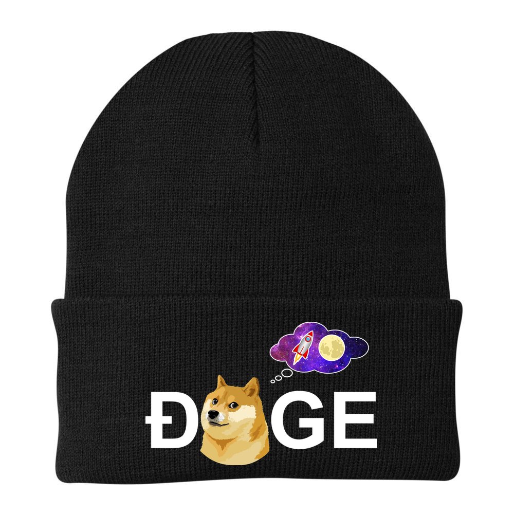 Doge To The Moon Galaxy Cryptocurrency Beanie