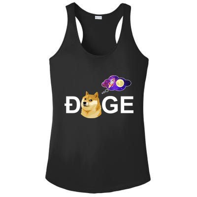 Doge To The Moon Galaxy Cryptocurrency Ladies PosiCharge Competitor Racerback Tank