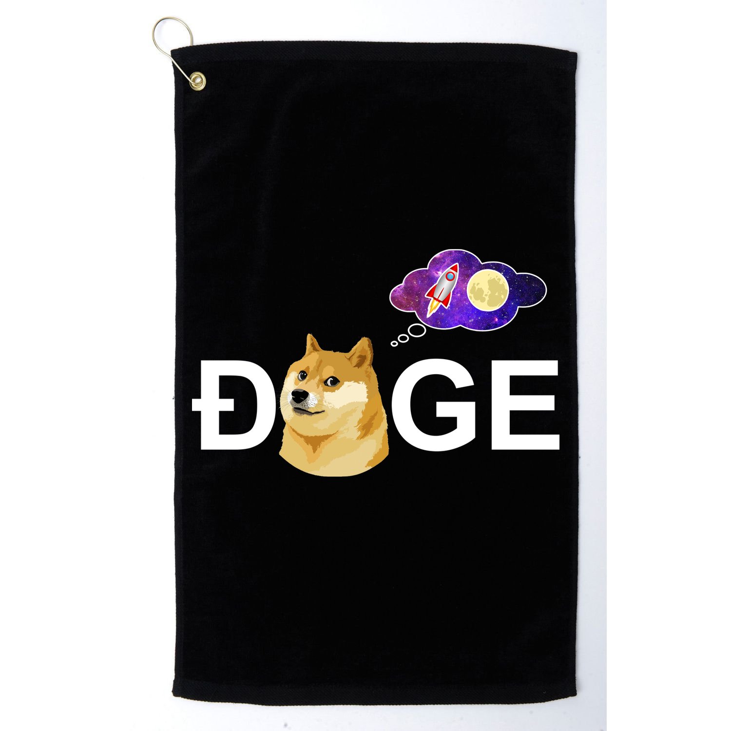 Doge To The Moon Galaxy Cryptocurrency Golf Towel