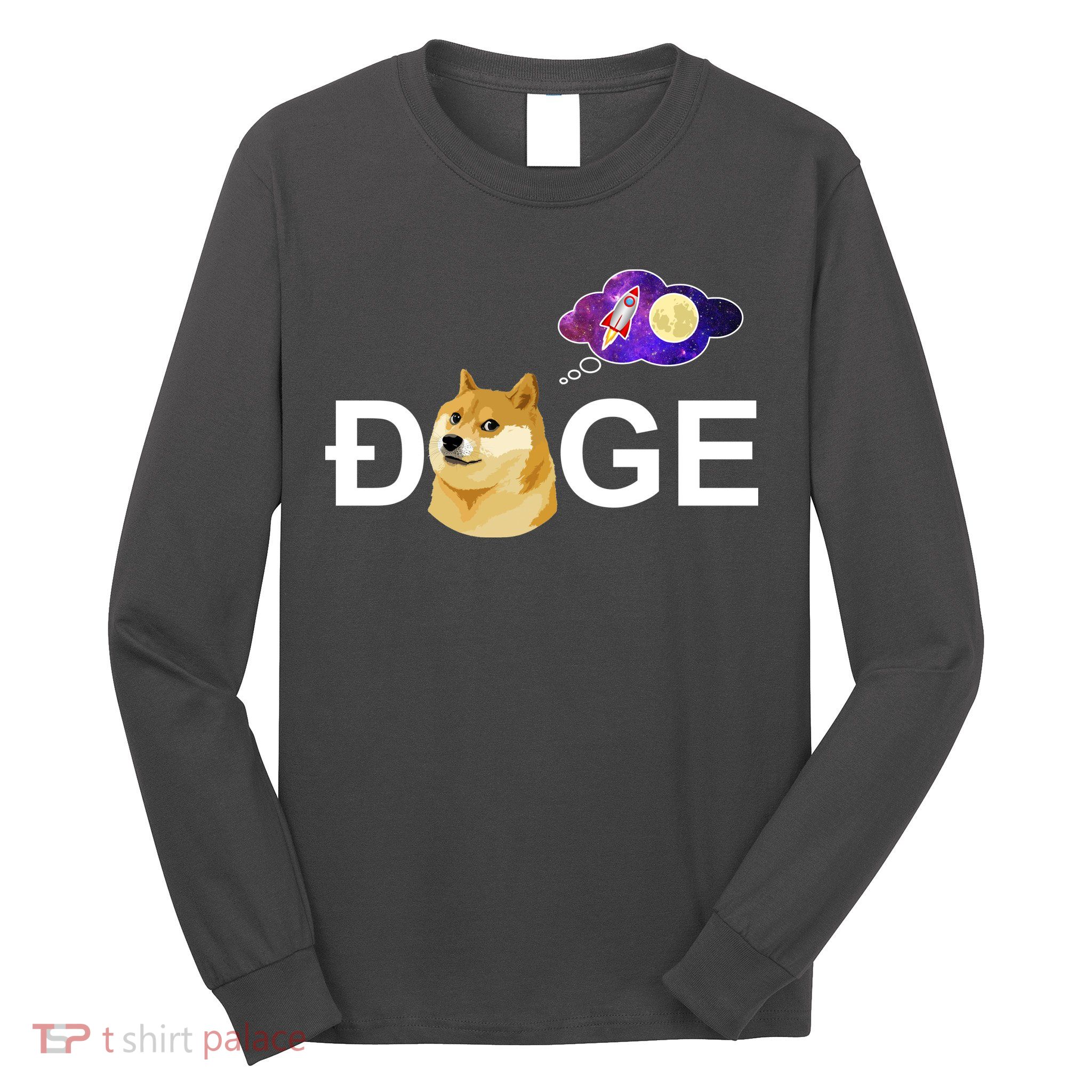 Doge To The Moon Galaxy Cryptocurrency Long Sleeve Shirt