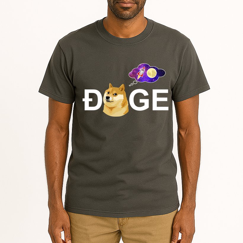 Doge To The Moon Galaxy Cryptocurrency Tall T-Shirt