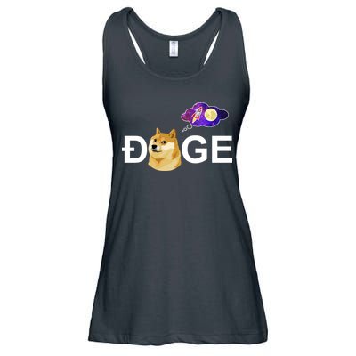 Doge To The Moon Galaxy Cryptocurrency Ladies Essential Flowy Tank