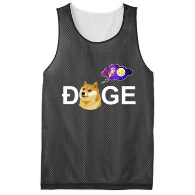 Doge To The Moon Galaxy Cryptocurrency Mesh Reversible Basketball Jersey Tank