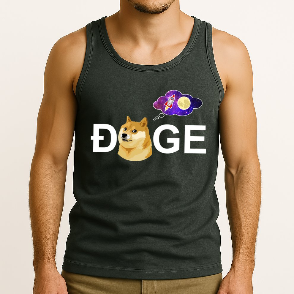 Doge To The Moon Galaxy Cryptocurrency Tank Top