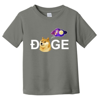 Doge To The Moon Galaxy Cryptocurrency Toddler T-Shirt