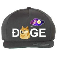 Doge To The Moon Galaxy Cryptocurrency Wool Snapback Cap
