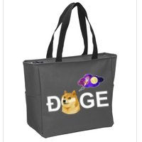 Doge To The Moon Galaxy Cryptocurrency Zip Tote Bag