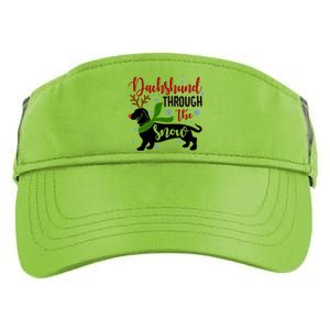 Dachshund Through The Snow Christmas Funny Doxie Dog Lovers Gift Adult Drive Performance Visor