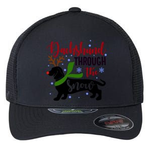 Dachshund Through The Snow Christmas Funny Doxie Dog Lovers Gift Flexfit Unipanel Trucker Cap