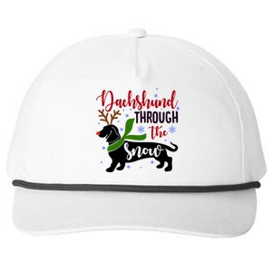 Dachshund Through The Snow Christmas Funny Doxie Dog Lovers Gift Snapback Five-Panel Rope Hat