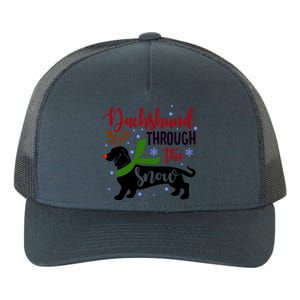 Dachshund Through The Snow Christmas Funny Doxie Dog Lovers Gift Yupoong Adult 5-Panel Trucker Hat