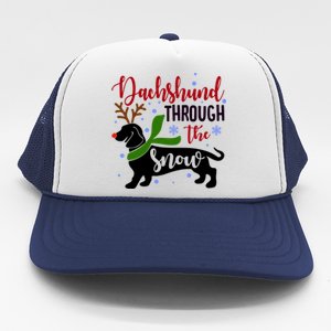 Dachshund Through The Snow Christmas Funny Doxie Dog Lovers Gift Trucker Hat