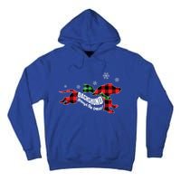 Dachshund Through The Snow Doxie Dog Plaid Christmas Gift Tall Hoodie