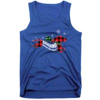 Dachshund Through The Snow Doxie Dog Plaid Christmas Gift Tank Top