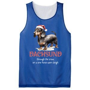 Dachshund Through The Snow Christmas Wiener Dog Design Gift Mesh Reversible Basketball Jersey Tank