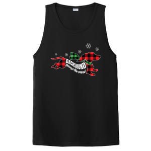 Dachshund Through The Snow Doxie Dog Plaid Christmas Gift PosiCharge Competitor Tank