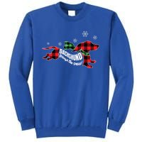 Dachshund Through The Snow Doxie Dog Plaid Christmas Gift Tall Sweatshirt