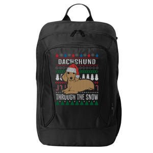 Dachshund Through The Snow Ugly Christmas Gift City Backpack