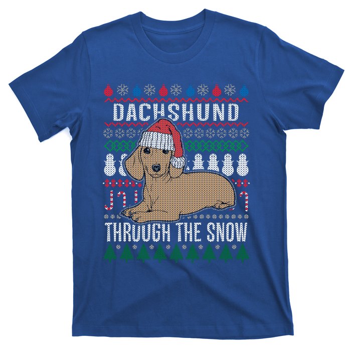 Dachshund Through The Snow Ugly Christmas Gift T-Shirt