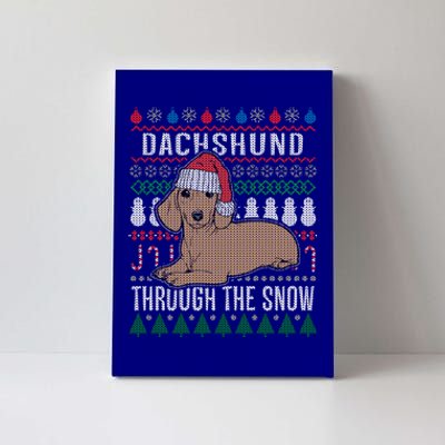 Dachshund Through The Snow Ugly Christmas Gift Canvas