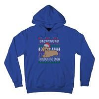 Dachshund Through The Snow Ugly Christmas Gift Tall Hoodie