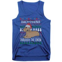 Dachshund Through The Snow Ugly Christmas Gift Tank Top