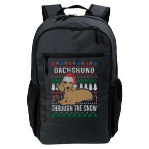 Dachshund Through The Snow Ugly Christmas Gift Daily Commute Backpack