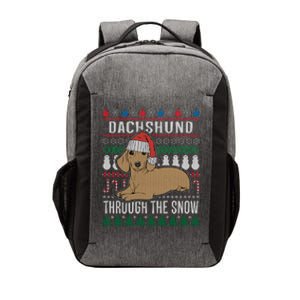 Dachshund Through The Snow Ugly Christmas Gift Vector Backpack